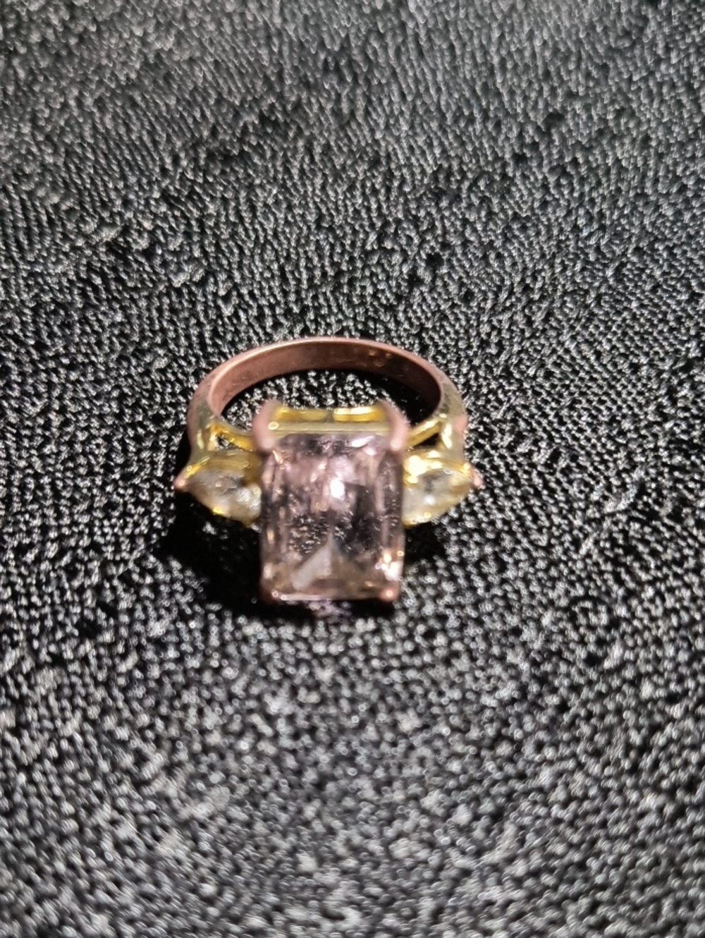 Elegant Pink Gemstone Ring with Side Accents